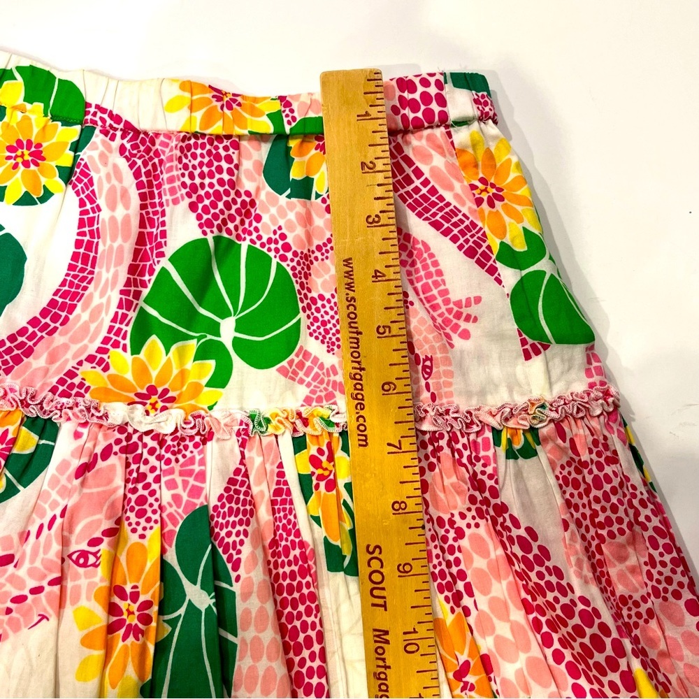 Lilly Pulitzer Skirt S/M Pink, Multi Color At Knee A-Line Lined Elastic Waist - Picture 6 of 10